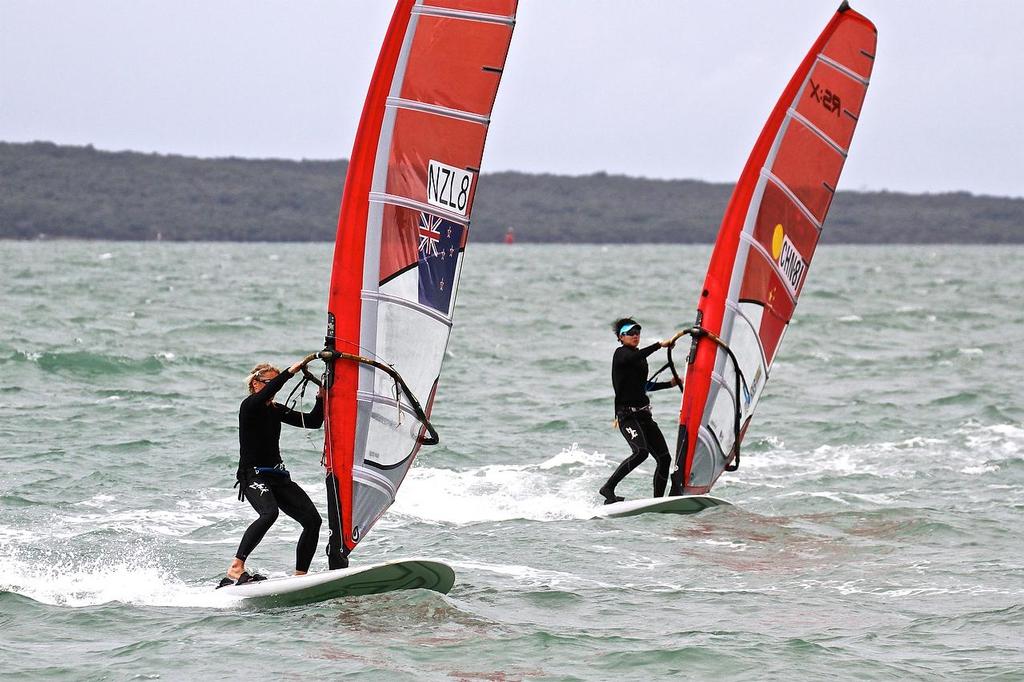 Natalia Kosinska will train for three weeks with the China’s and Brazilian RS:X Olympic representatives, Takapuna, March 31 2016  © Richard Gladwell www.photosport.co.nz